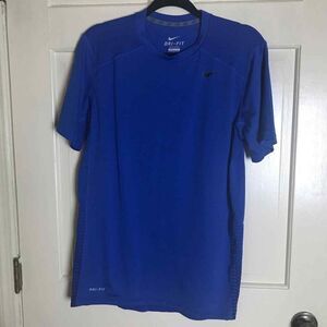 Nike‎ Dri Fit Shirt Mens Medium Cobalt Blue Short Sleeves Stretchy Performance